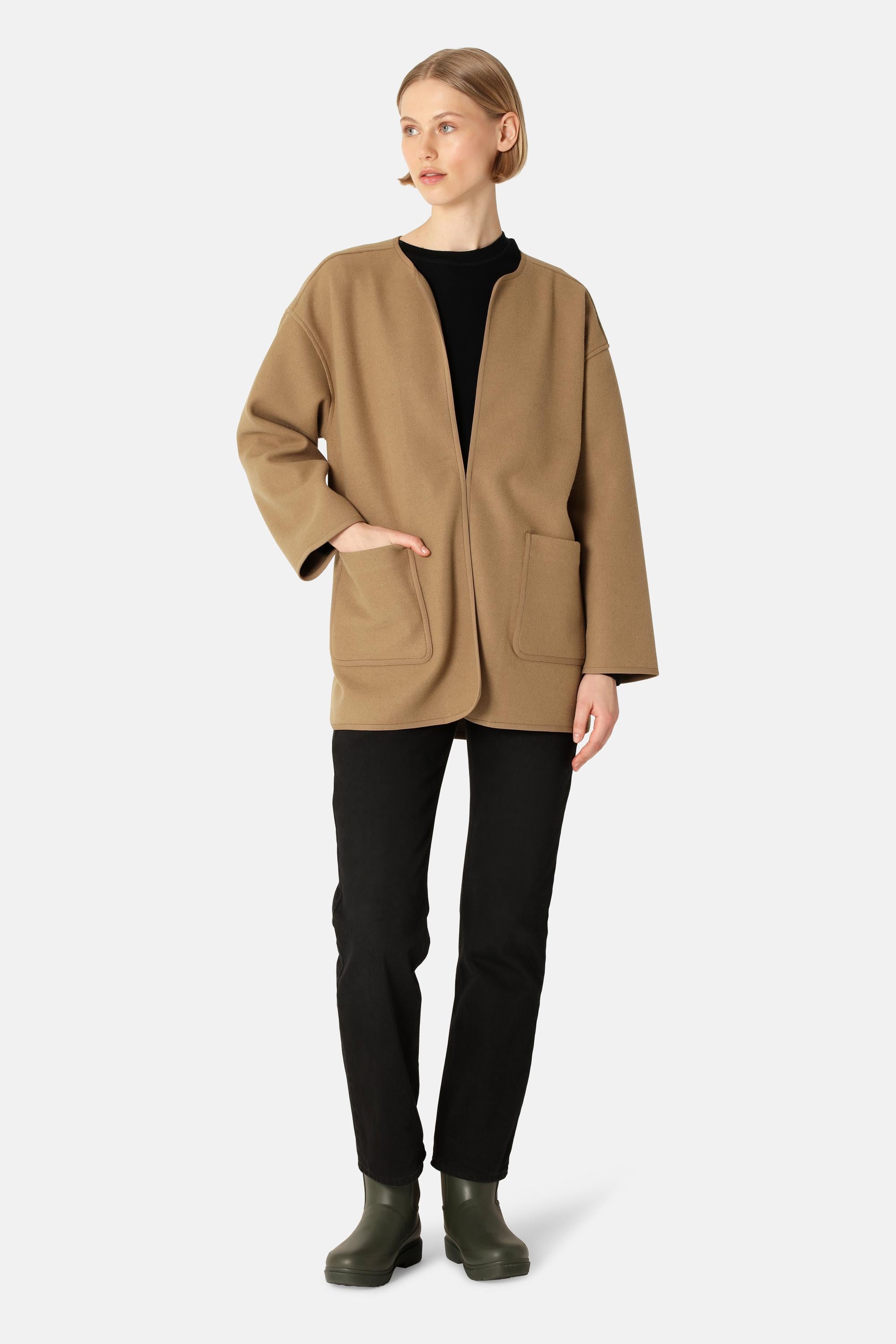 Gefilzte Casual Jacke - Mocca